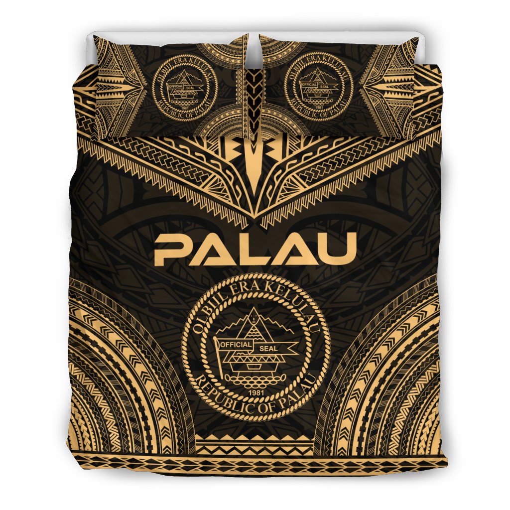 Palau Polynesian Chief Duvet Cover Set - Gold Version Gold - Polynesian Pride