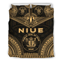 Niue Polynesian Chief Duvet Cover Set - Gold Version Gold - Polynesian Pride