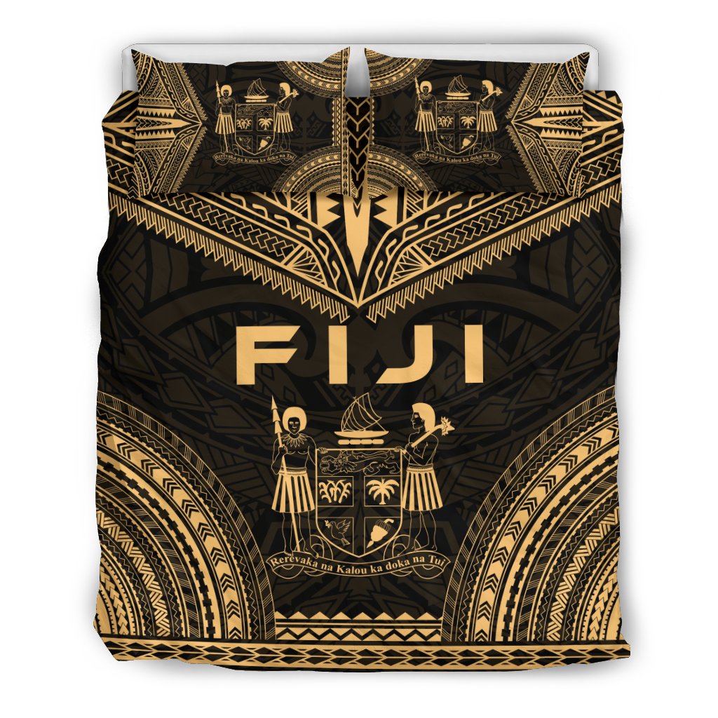 Fiji Polynesian Chief Duvet Cover Set - Gold Version Gold - Polynesian Pride