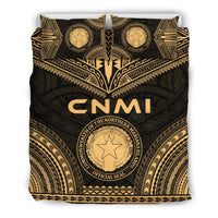 Northern Mariana Islands Polynesian Chief Duvet Cover Set - Gold Version Gold - Polynesian Pride