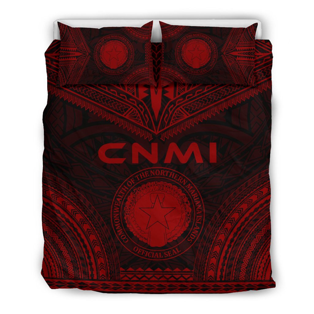 Northern Mariana Islands Polynesian Chief Duvet Cover Set - Red Version Red - Polynesian Pride