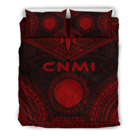 Northern Mariana Islands Polynesian Chief Duvet Cover Set - Red Version Red - Polynesian Pride