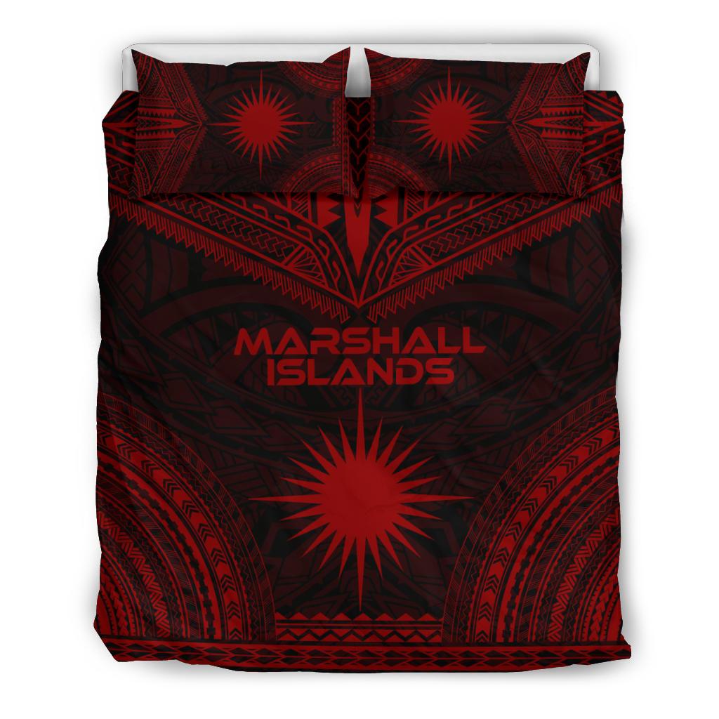 Marshall Islands Polynesian Chief Duvet Cover Set - Red Version Red - Polynesian Pride