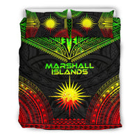 Marshall Islands Polynesian Chief Duvet Cover Set - Reggae Version Art - Polynesian Pride