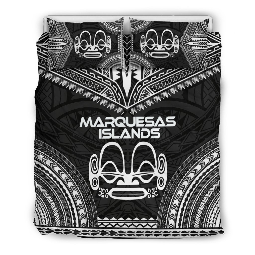 Marquesas Islands Polynesian Chief Duvet Cover Set - Black Version Black - Polynesian Pride