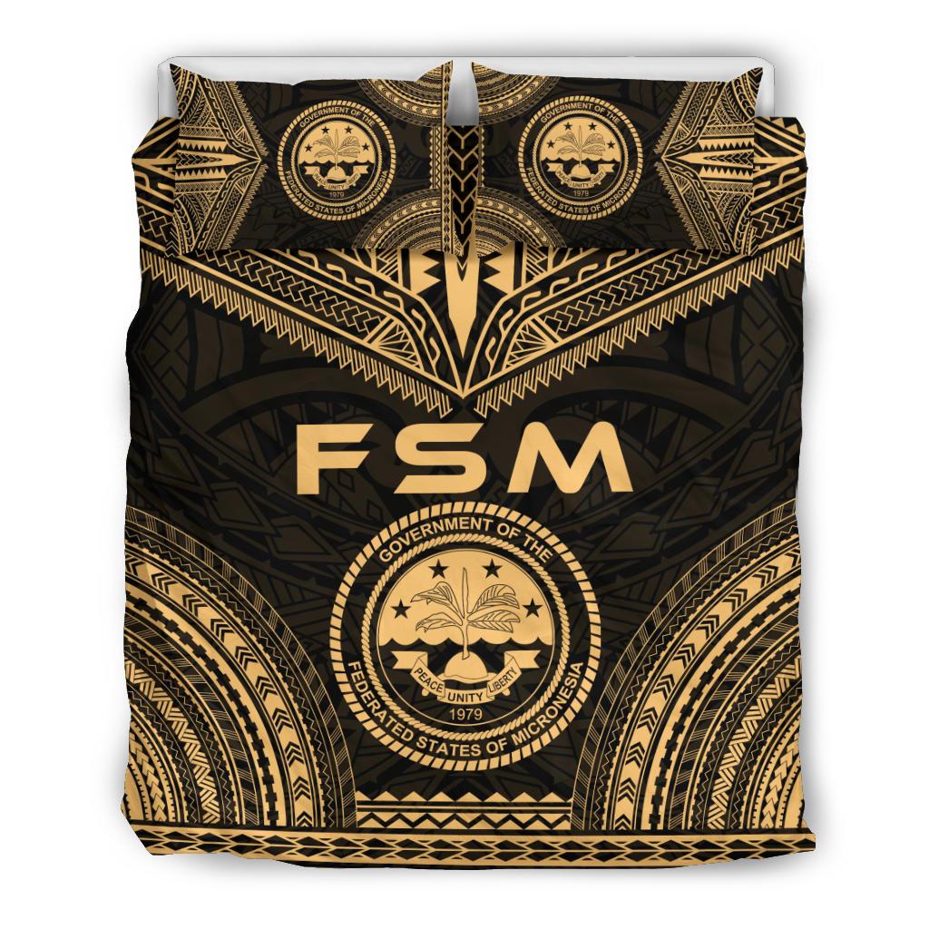 Federated States Of Micronesia Polynesian Chief Duvet Cover Set - Gold Version Gold - Polynesian Pride