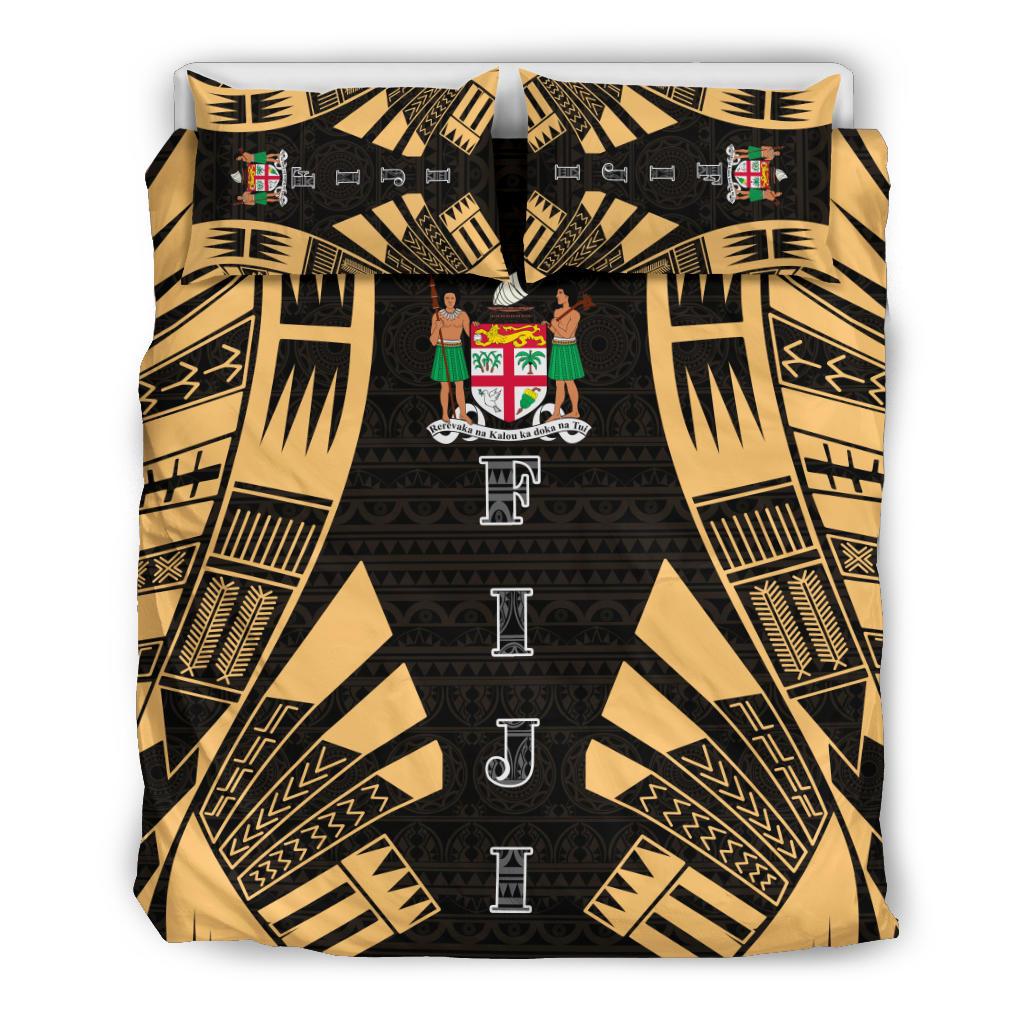Fiji Duvet Cover Set - Polynesian Tattoo Gold - Polynesian Pride