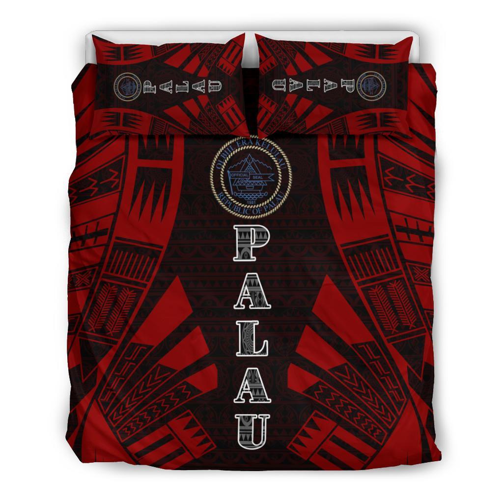 Palau Duvet Cover Set - Polynesian Tattoo Red - Polynesian Pride