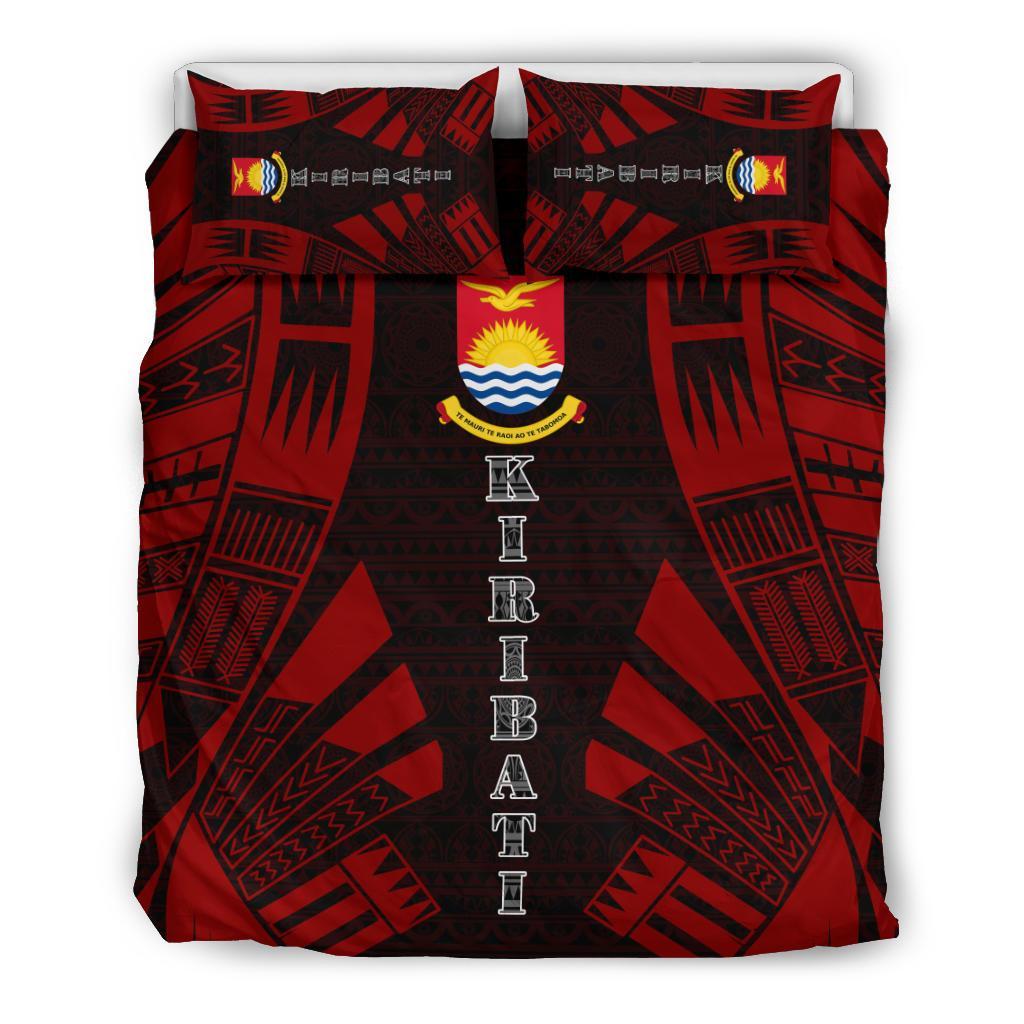 Kiribati Duvet Cover Set - Polynesian Tattoo Red - Polynesian Pride