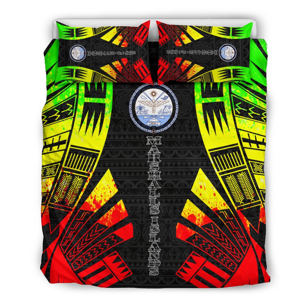 Marshall Islands Duvet Cover Set - Polynesian Tattoo Reggae - Polynesian Pride