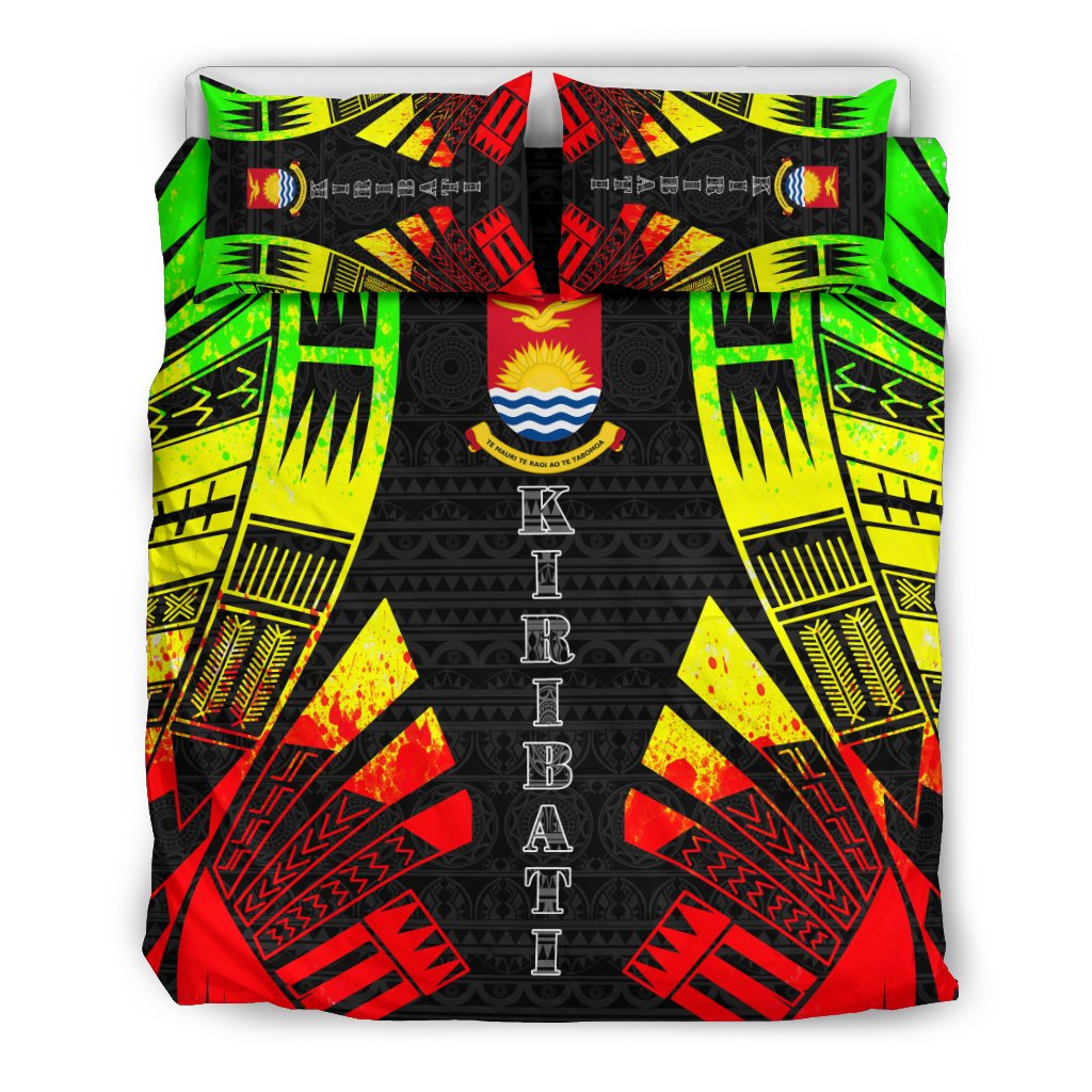 Kiribati Duvet Cover Set - Polynesian Tattoo Reggae - Polynesian Pride