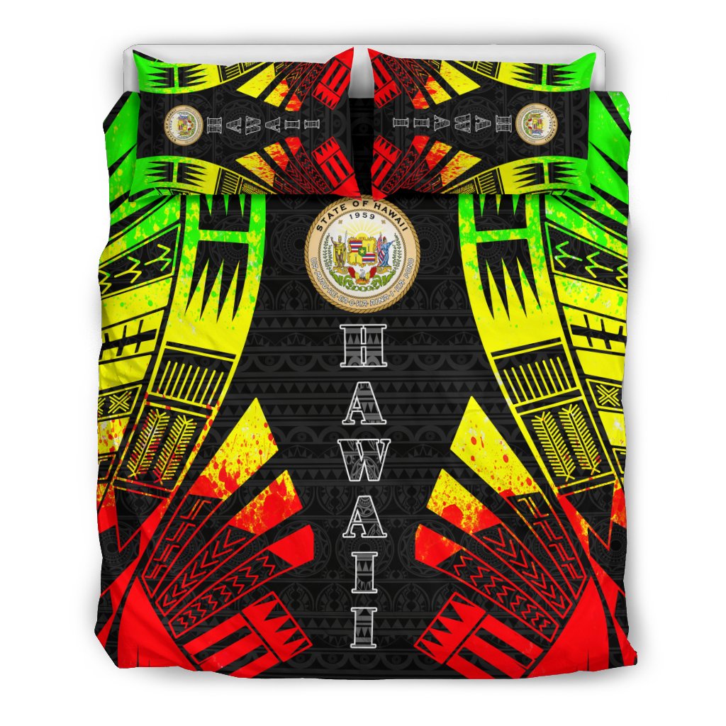 Hawaii Duvet Cover Set - Polynesian Tattoo Reggae - Polynesian Pride