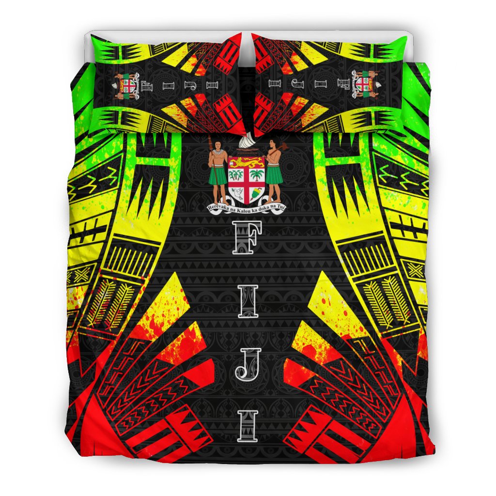 Fiji Duvet Cover Set - Polynesian Tattoo Reggae - Polynesian Pride
