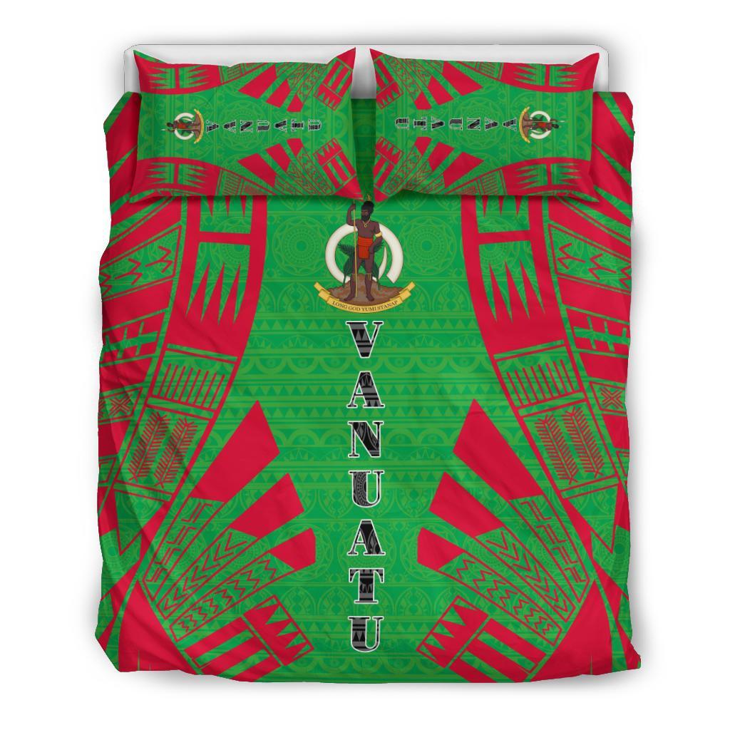 Vanuatu Duvet Cover Set - Polynesian Tattoo Flag - Polynesian Pride