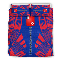 Wallis And Futuna Duvet Cover Set - Polynesian Tattoo Flag - Polynesian Pride