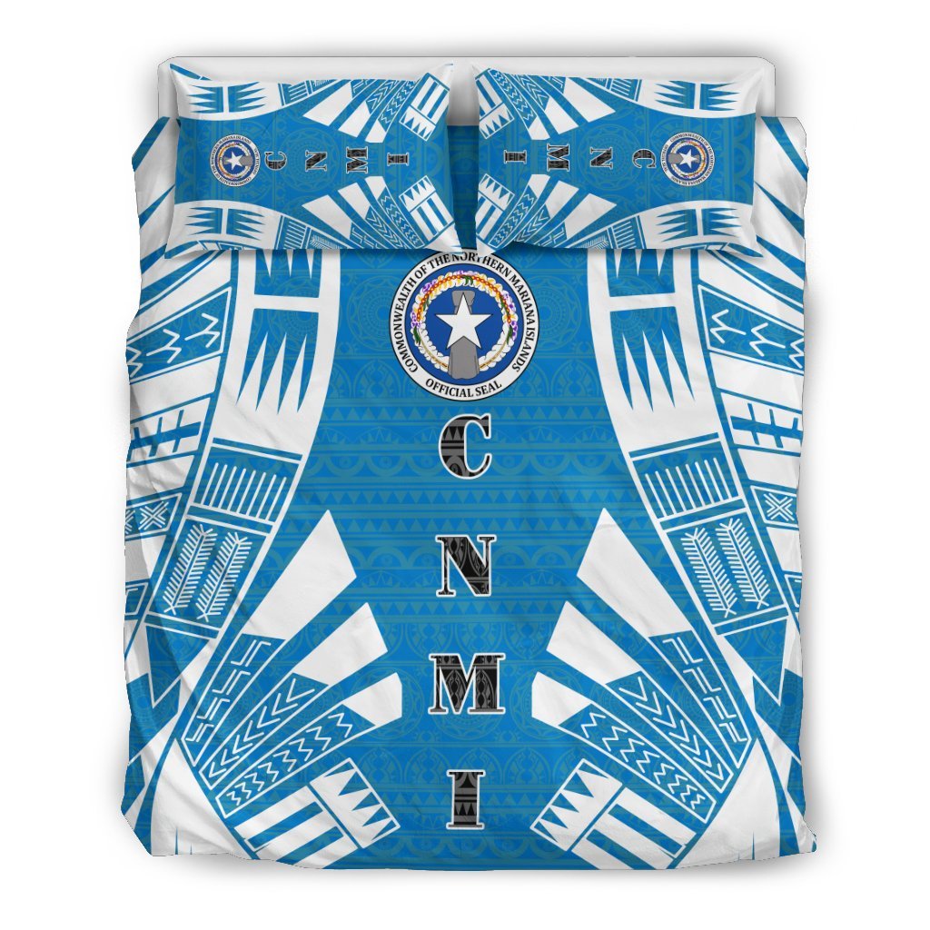 Northern Mariana Islands Duvet Cover Set - Polynesian Tattoo Flag - Polynesian Pride