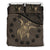 Cook Island Duvet Cover Set - Cook Island Flag & Turtle Tattoo Brown - Polynesian Pride