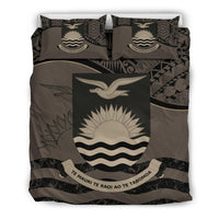 Kiribati Duvet Cover Set - Kiribati Flag & Coat Of Arms Brown - Polynesian Pride