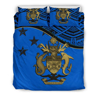 Solomon Island Duvet Cover Set - Flag & Coat Of Arms Blue - Polynesian Pride