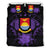 Kiribati Duvet Cover Set - Kiribati Coat Of Arms & Purple Hibiscus - Polynesian Pride