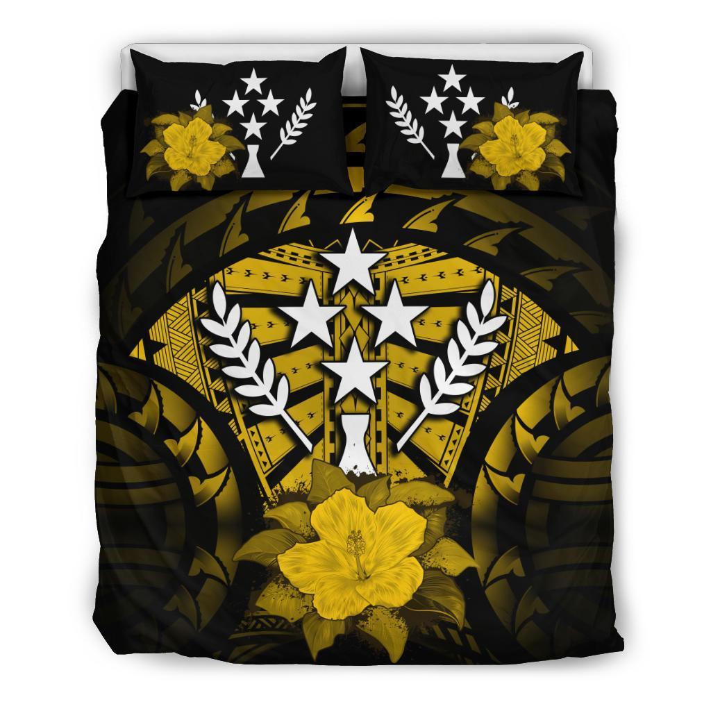 Kosrae Duvet Cover Set - Kosrae Flag & Yellow Hibiscus - Polynesian Pride