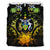 Solomon Island Duvet Cover Set - Solomon Island Coat Of Arms & Reggae Hibiscus - Polynesian Pride