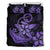 Hawaiian Anchor Plumeria Hamerhead Shark Polynesian Bedding Set - Purple Black - Polynesian Pride