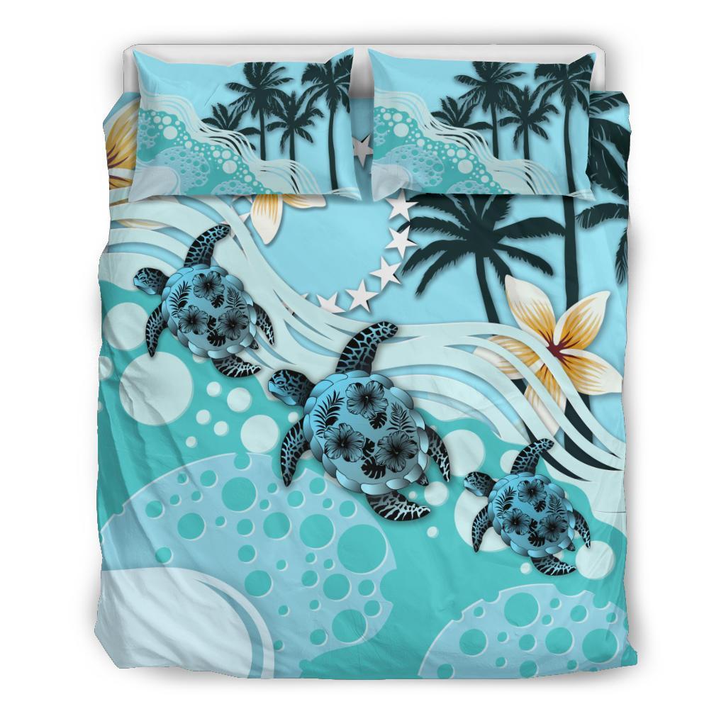 Cook Islands Bedding Set - Blue Turtle Hibiscus Blue - Polynesian Pride