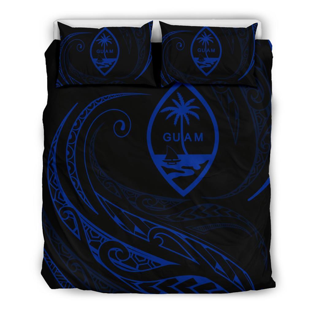 Guam Bedding Set - White - Frida Style Blue - Polynesian Pride