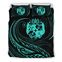 Tonga Bedding Set - Turquoise - Frida Style Art - Polynesian Pride
