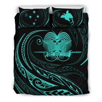 Papua New Guinea Bedding Set - White - Frida Style Art - Polynesian Pride
