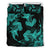 Hawaiian Hammerhead Shark Hibiscus Turquoise Polynesian Bedding Set Art - Polynesian Pride