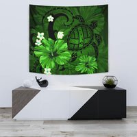 Hawaii Turtle Poly Tribal Green Tapestry Wall Tapestry 75cm*90cm Green - Polynesian Pride