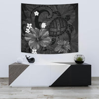Hawaii Turtle Poly Tribal Gray Tapestry Wall Tapestry 75cm*90cm Gray - Polynesian Pride