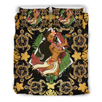 Polynesian Hawaii Duvet Cover Set - Hawaiian Girl Gold - Polynesian Pride