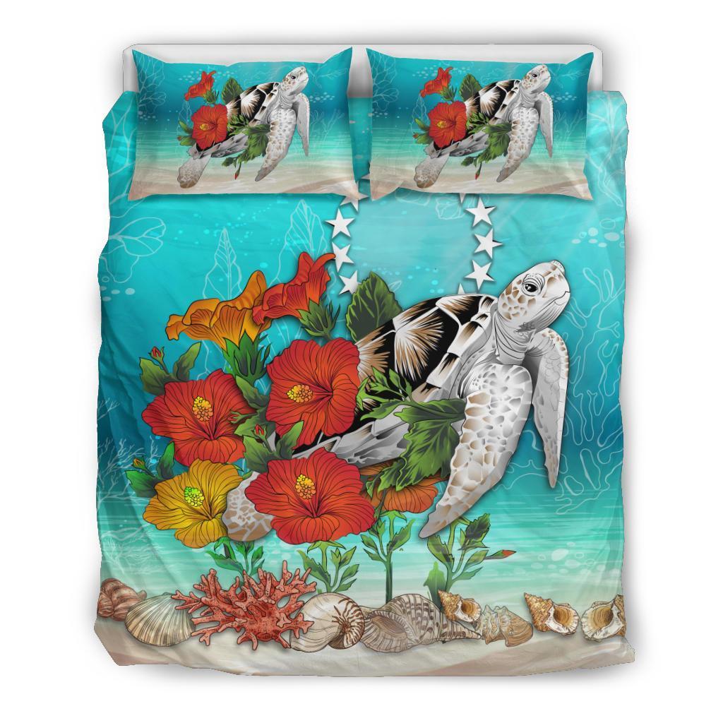 Cook Islands Bedding Set - Ocean Turtle Hibiscus Blue - Polynesian Pride