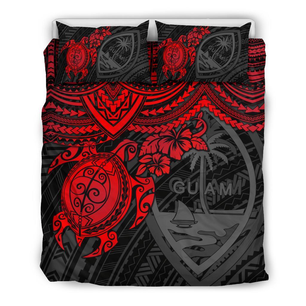 Guam Polynesian Duvet Cover Set - Red Turtle - Polynesian Pride