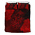 Hawaiian Hibiscus Dolphin Manta Ray Turtle Polynesian Bedding Set Waves Red Red - Polynesian Pride