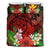 Hawaiian Map Hibiscus Plumeria Kanaka Bouquet Turtle Polynesian Bedding Set Red - Polynesian Pride