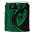 Hawaiian Surfing Waves Fish Hook Polynesian Bedding Set - Circle Style Green Green - Polynesian Pride