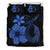 Hawaiian Fish Hook Hibiscus Plumeria Polynesian Bedding Set - Blue Blue - Polynesian Pride