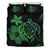 Hawaiian Map Turtle Hibiscus Plumeria Polynesian Bedding Set - Green Green - Polynesian Pride