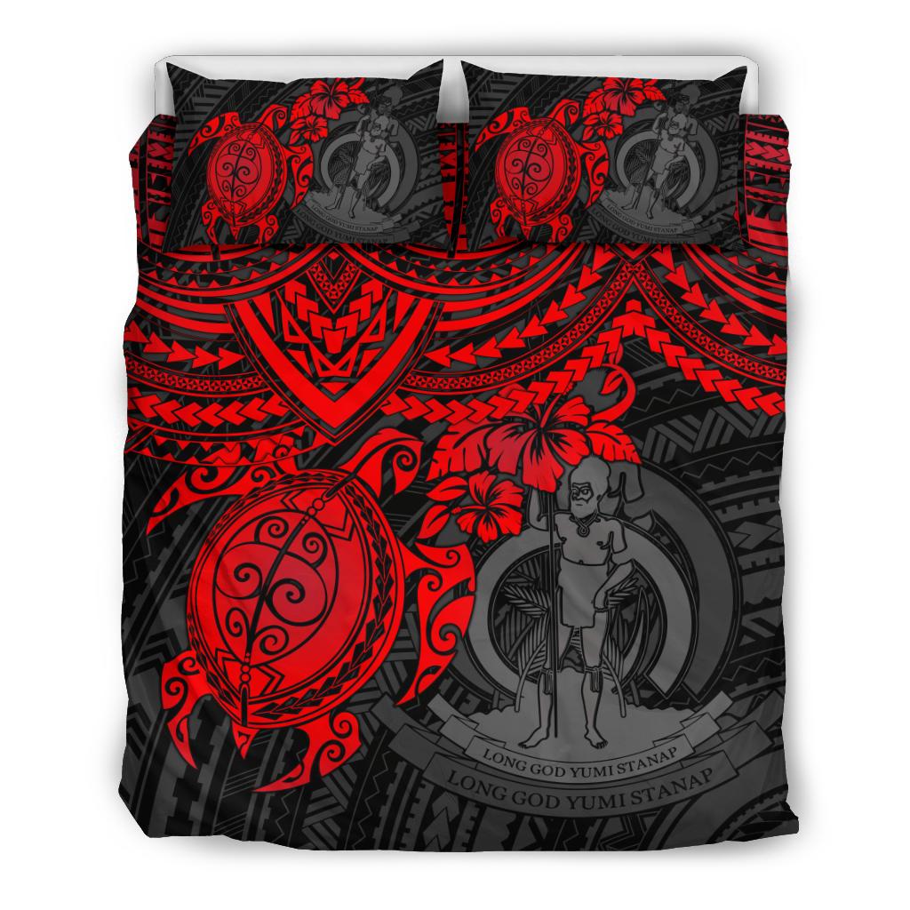 Vanuatu Polynesian Duvet Cover Set - Red Turtle - Polynesian Pride