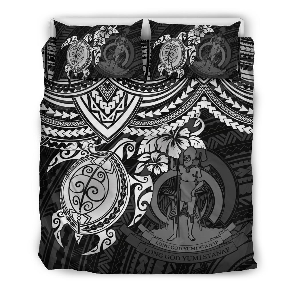 Vanuatu Polynesian Duvet Cover Set - White Turtle - Polynesian Pride