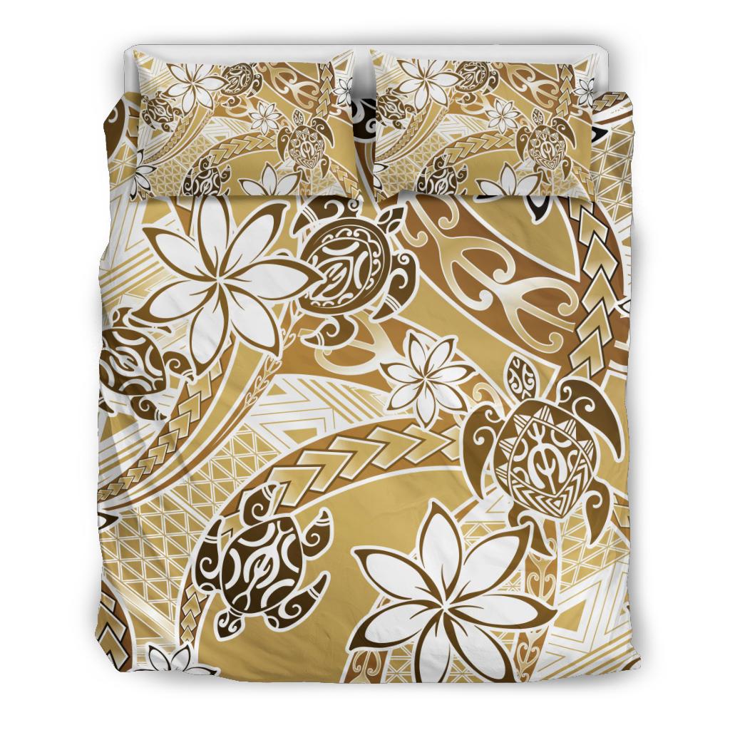 Polynesian Duvet Cover Set - Turtle Duvet Cover Set Gold - Polynesian Pride