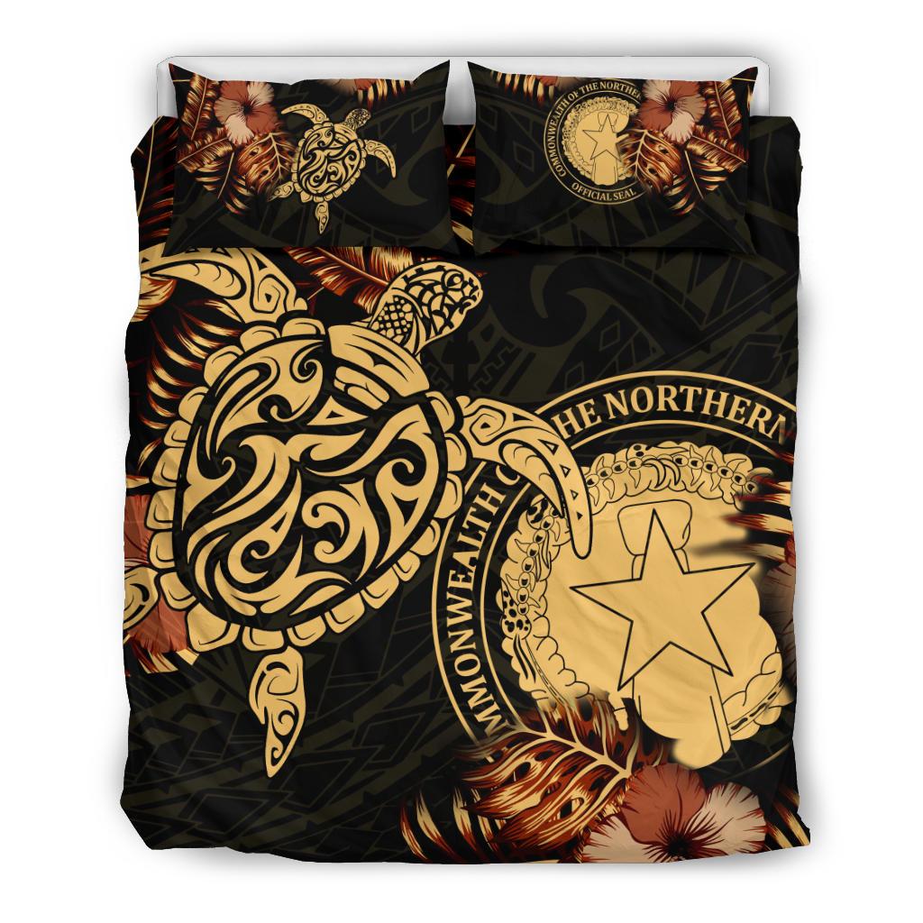Polynesian Duvet Cover Set - Northern Mariana Islands Duvet Cover Set Turtle Lucky - Polynesian Pride