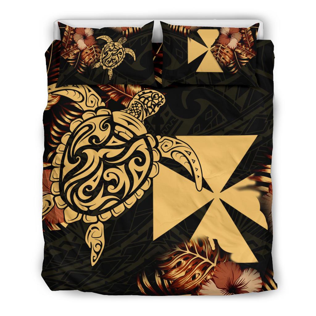 Polynesian Duvet Cover Set - Wallis And Futuna Duvet Cover Set Turtle Lucky - Polynesian Pride