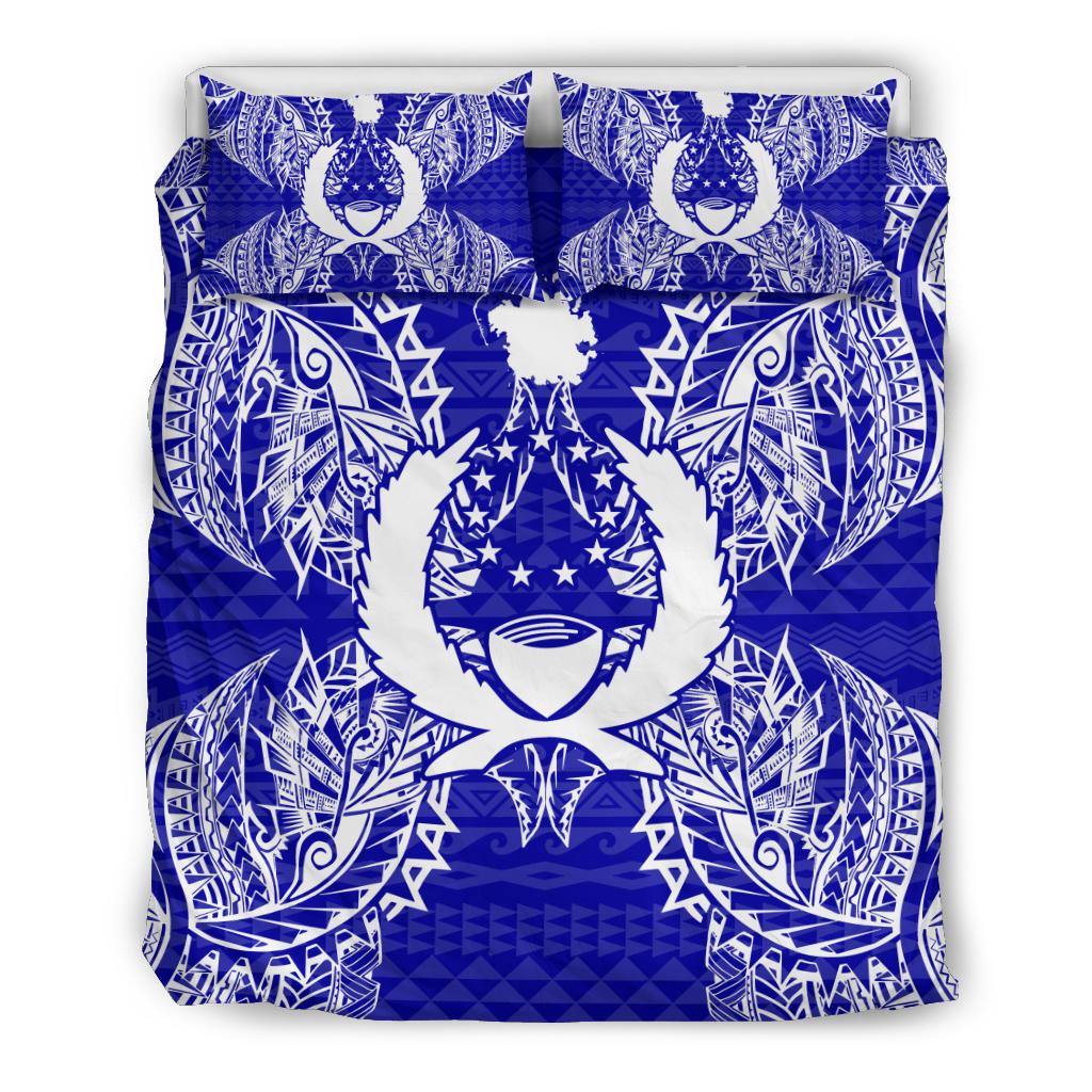 Polynesian Bedding Set - Pohnpei Duvet Cover Set Map Blue - Polynesian Pride