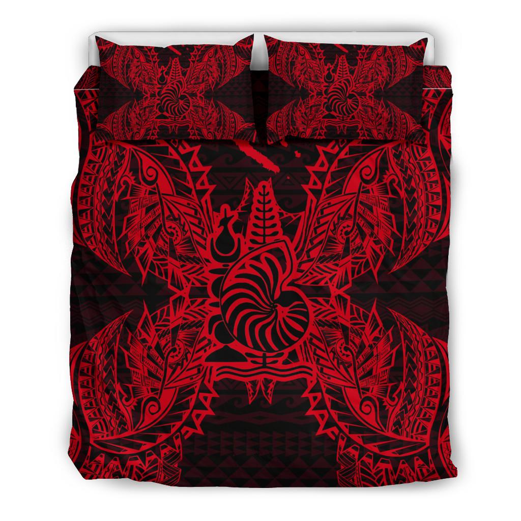 Polynesian Bedding Set - New Caledonia Duvet Cover Set Map Red - Polynesian Pride
