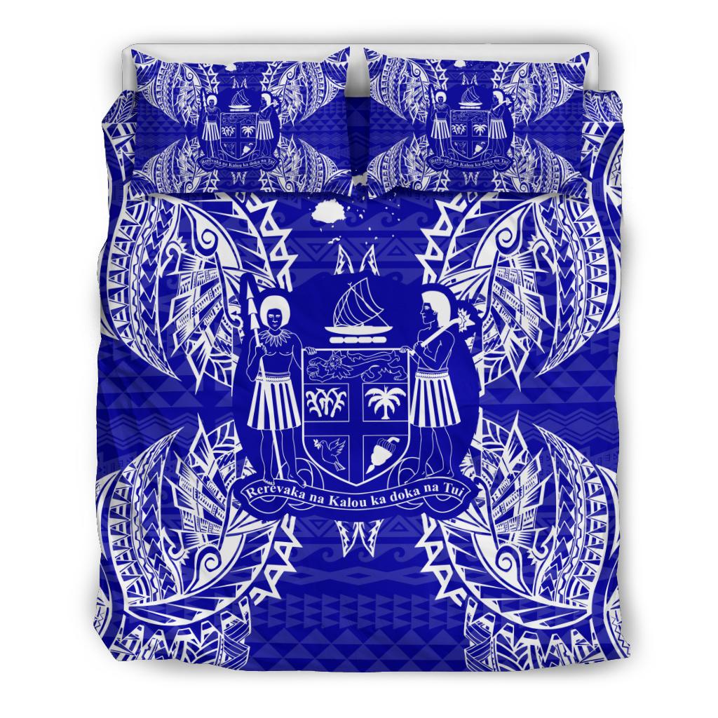 Polynesian Bedding Set - Fiji Duvet Cover Set Map Blue - Polynesian Pride